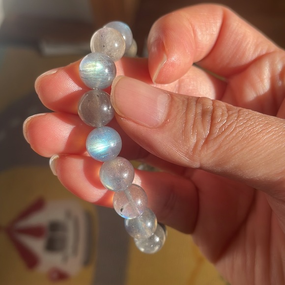 labradorite 10mm beads bracelet - Picture 5 of 8